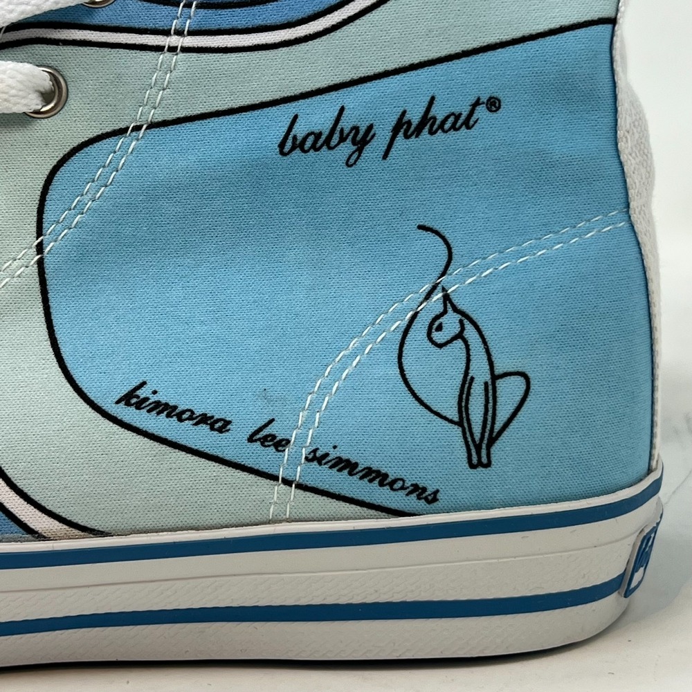 Baby Phat Women's High Top Sneakers Size 8.5 Blue/Royal Retro Street Y2K VTG NEW - Picture 3 of 16